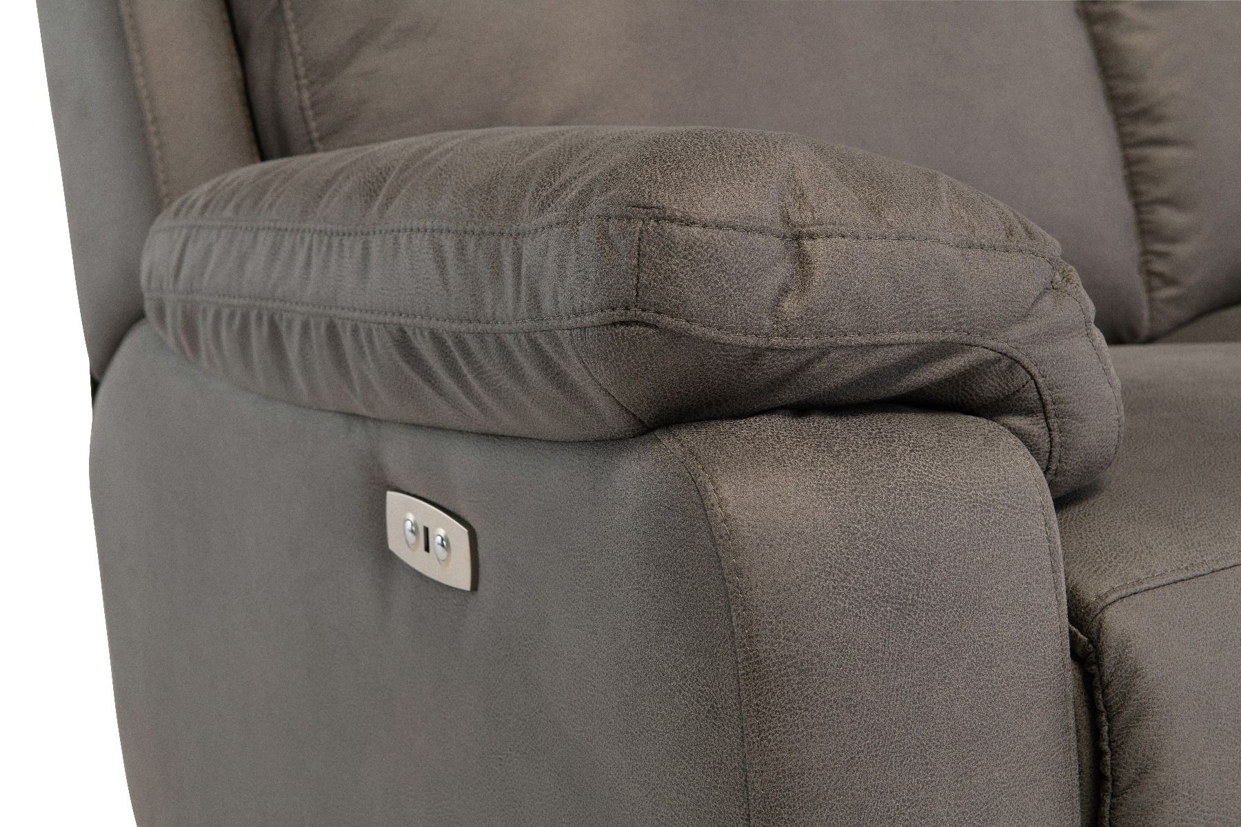 Oakwood Barrow Soft Touch Grey fabric Arm Chair Electric Recliner Sofa