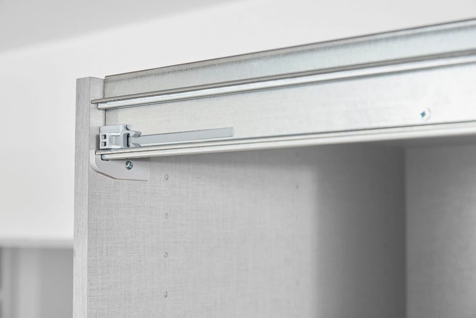 Oakwood Rauch Quadra Glass Blackberry Sliding Door Wardrobe