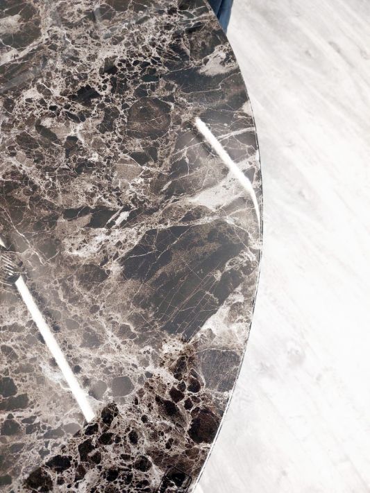 Oakwood Sorrento Black Marble Top Dining Table Set