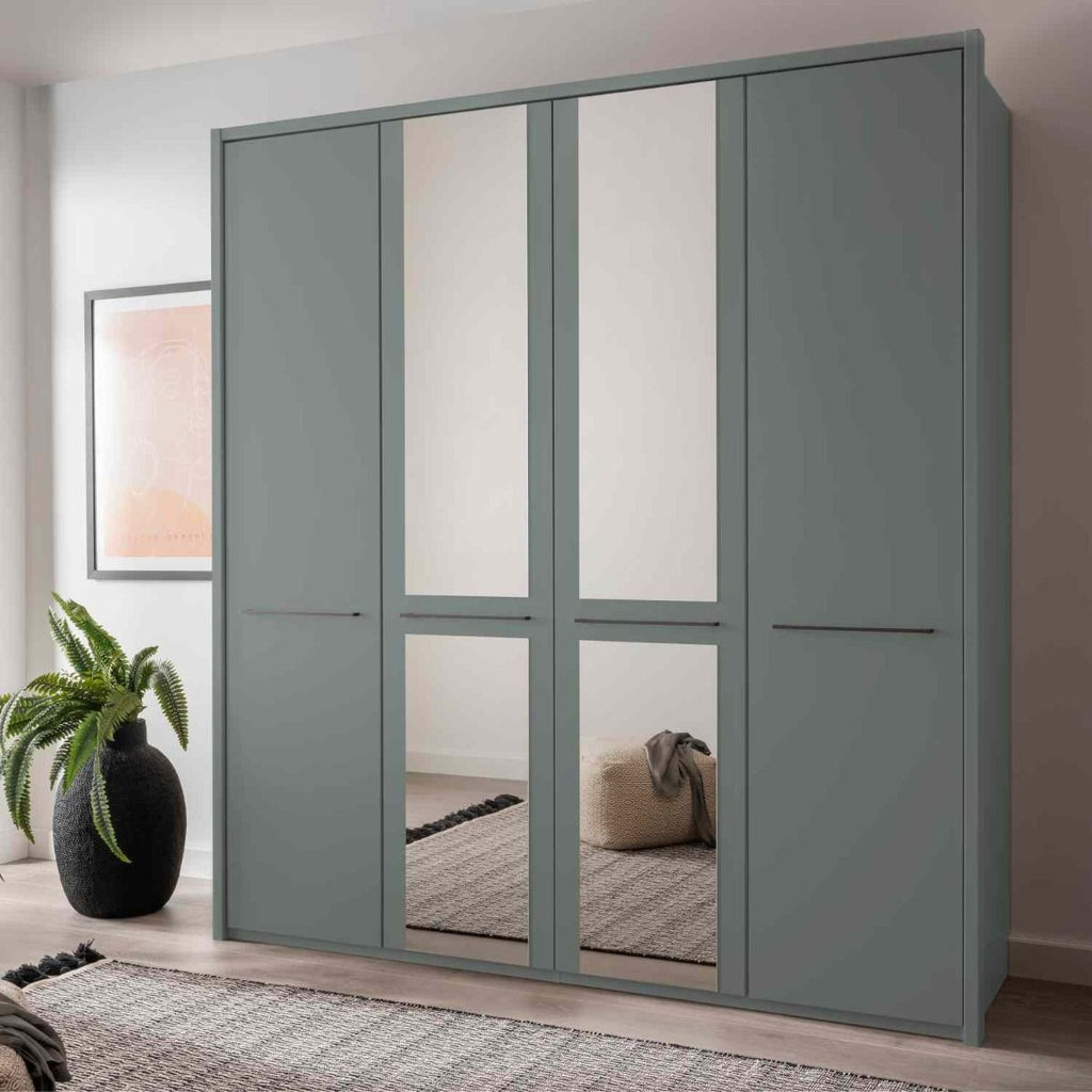 Oakwood Wiemann Cairns Sage Green & Mirrored Front Hinged Door Wardrobe