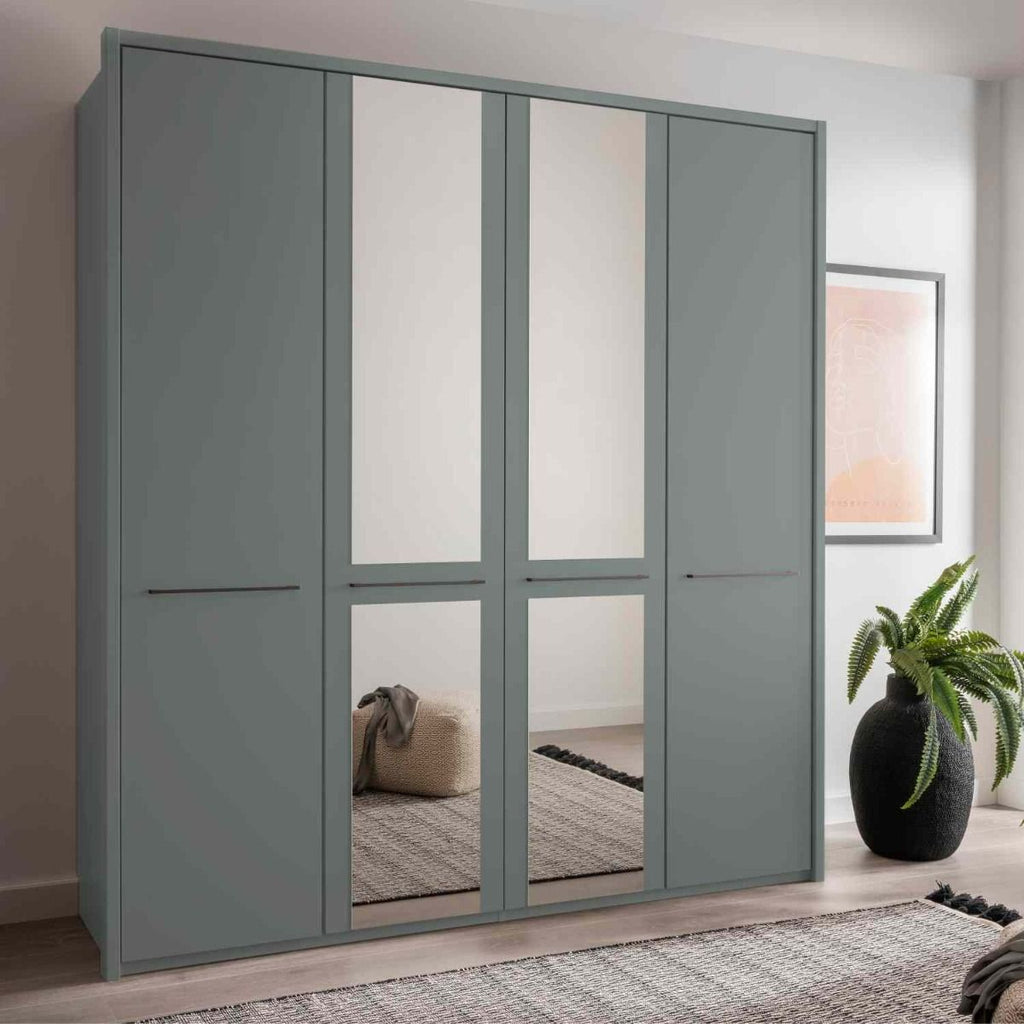 Oakwood Wiemann Cairns Sage Green & Mirrored Front Hinged Door Wardrobe