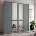 Oakwood Wiemann Cairns Sage Green & Mirrored Front Hinged Door Wardrobe