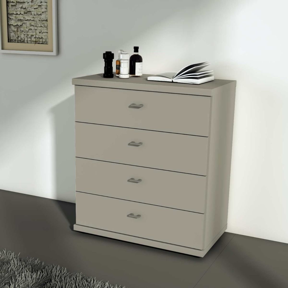 Oakwood Wiemann Cairns Pebble Grey & Mirrored Front Hinged Door Wardrobe