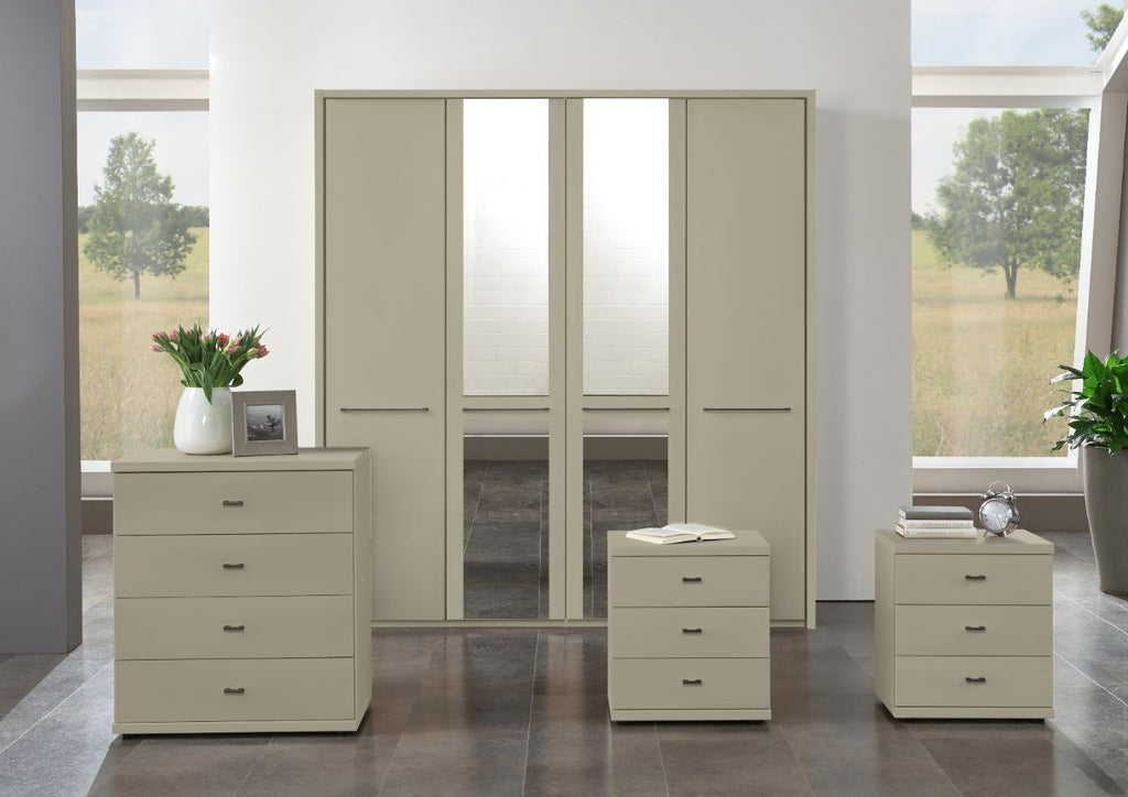 Oakwood Wiemann Cairns Pebble Grey & Mirrored Front Hinged Door Wardrobe