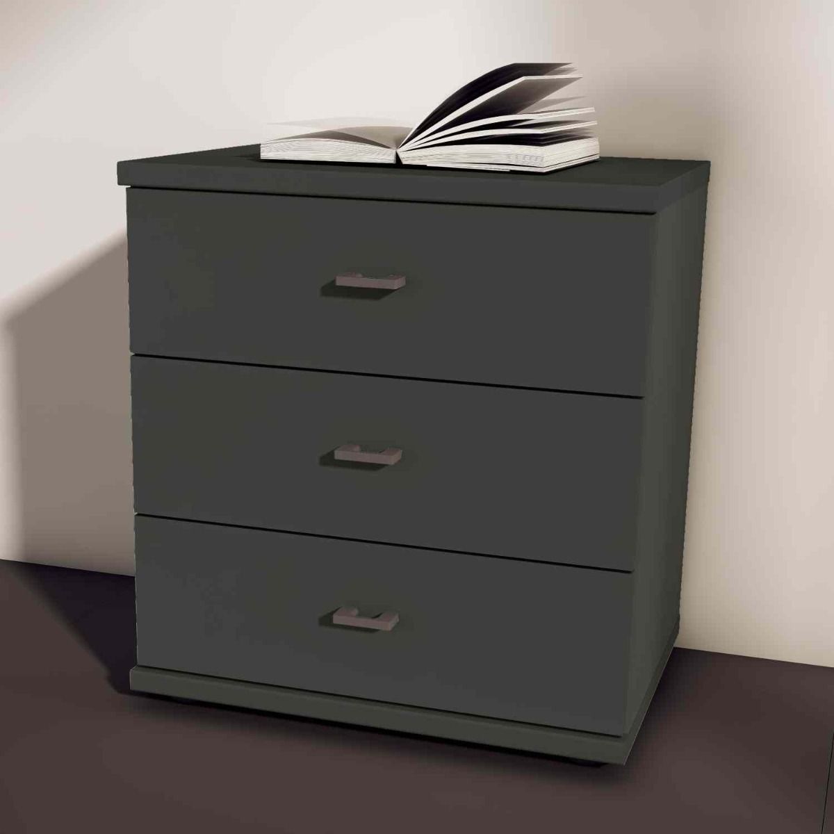 Oakwood Wiemann Cairns Graphite & Mirrored Front Hinged Door Wardrobe - 200CM