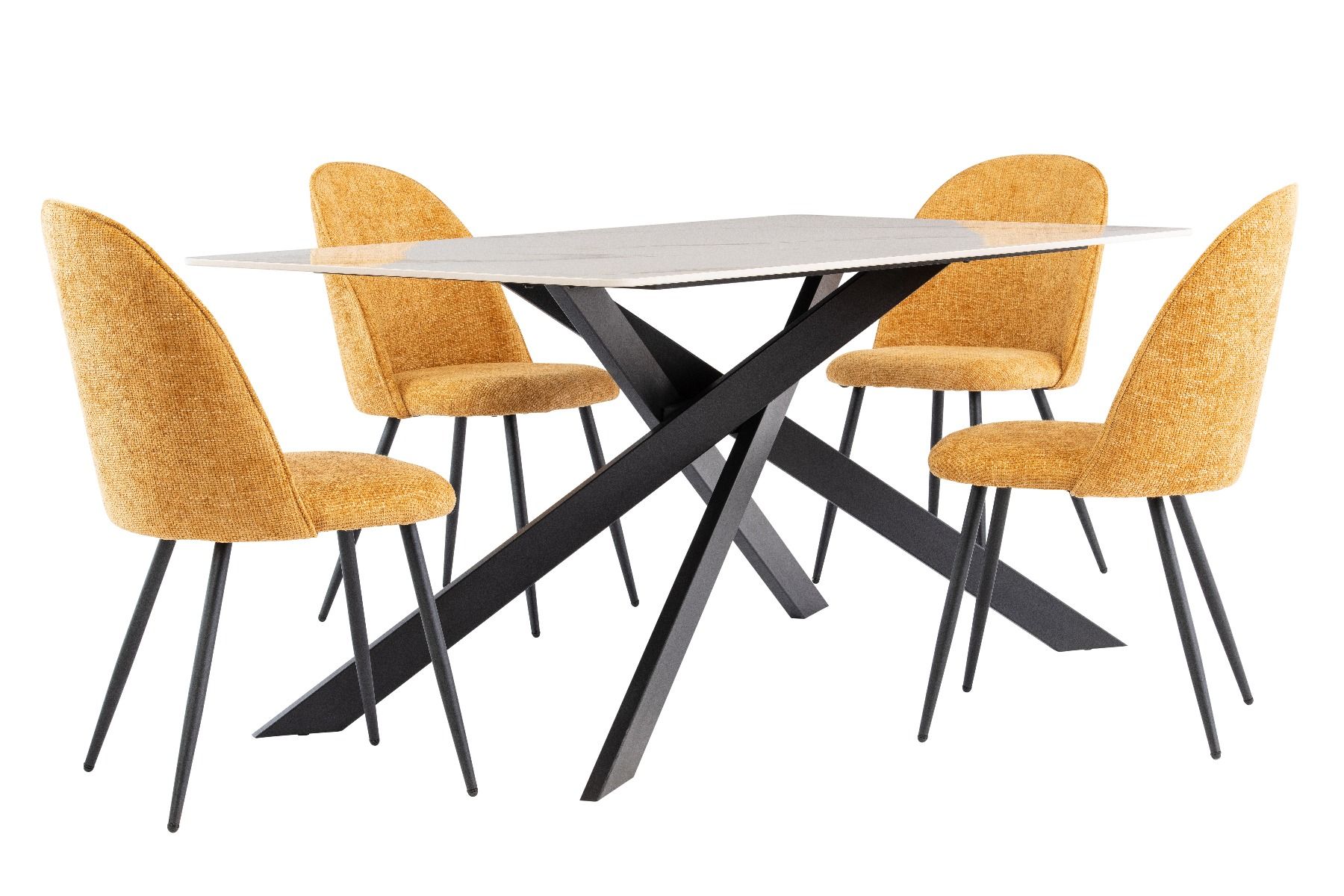 Oakwood Camilla 1.6M Kass Gold Sintered Stone Dining Table