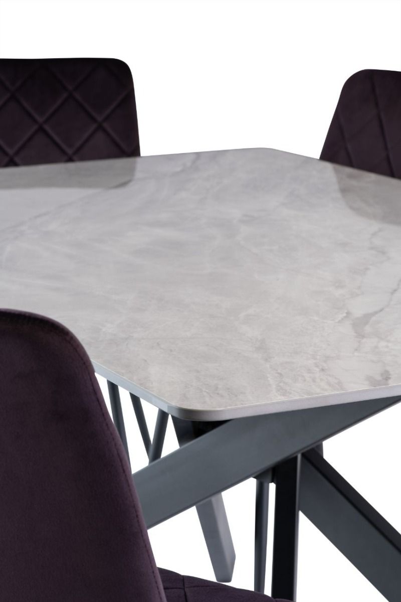 Oakwood Camilla 1.6m Rebecca Grey Sintered Stone Dining Table