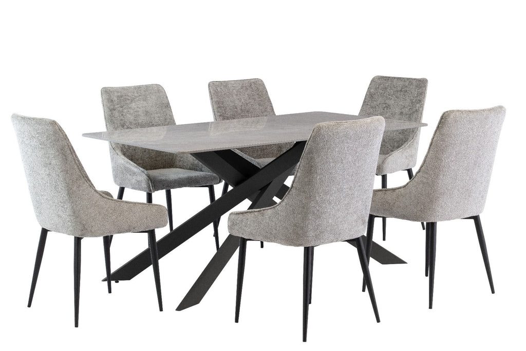 Oakwood Camilla 1.6m Rebecca Grey Sintered Stone Dining Table