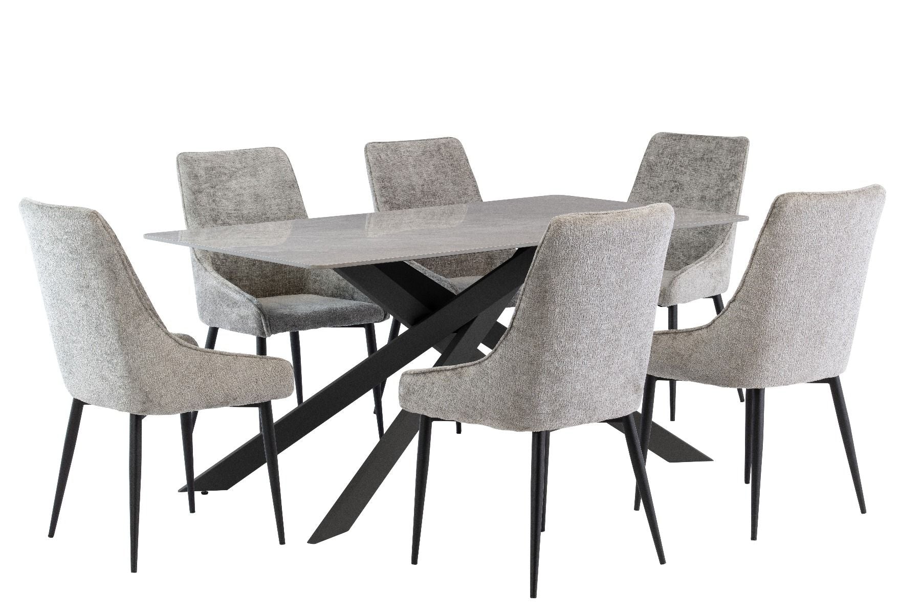 Oakwood Camilla 1.6m Rebecca Grey Sintered Stone Dining Table