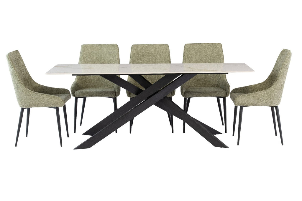 Oakwood Camilla 1.6M Kass Gold Sintered Stone Dining Table