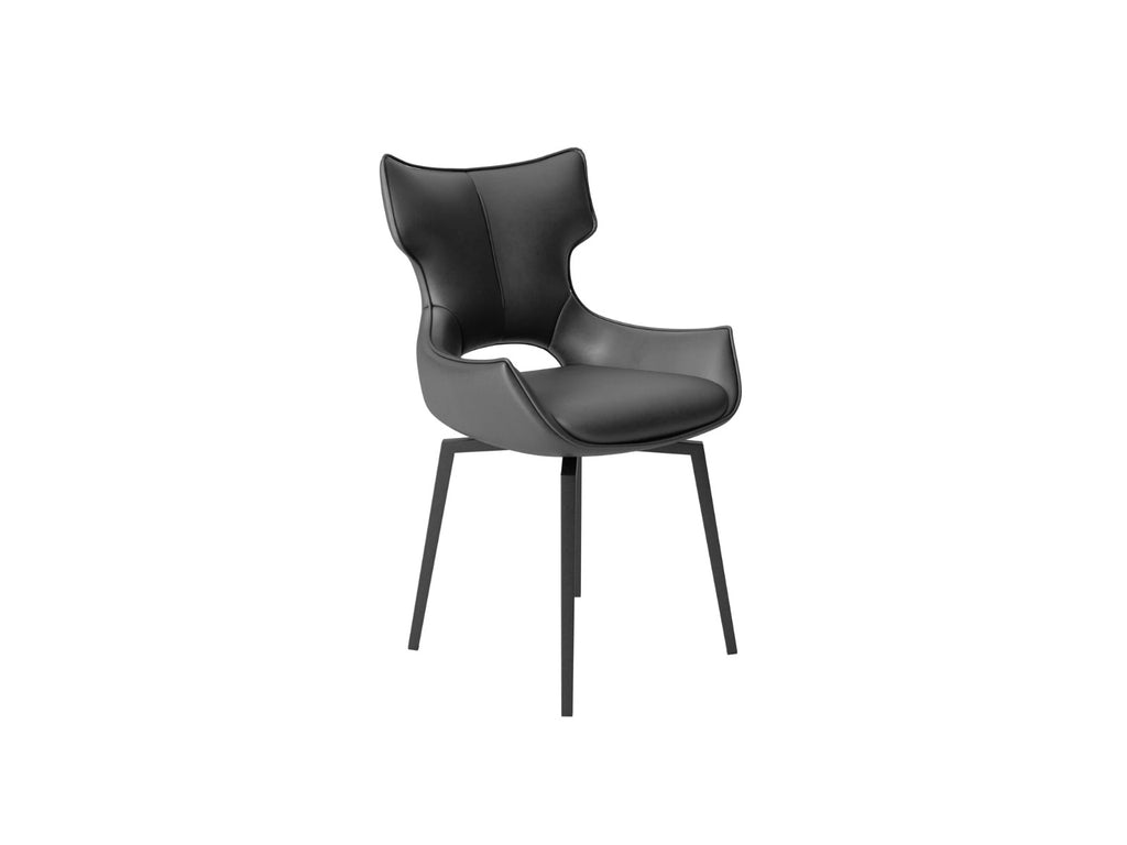 Oakwood Nevada Grey Leather Swivel Dining Chair