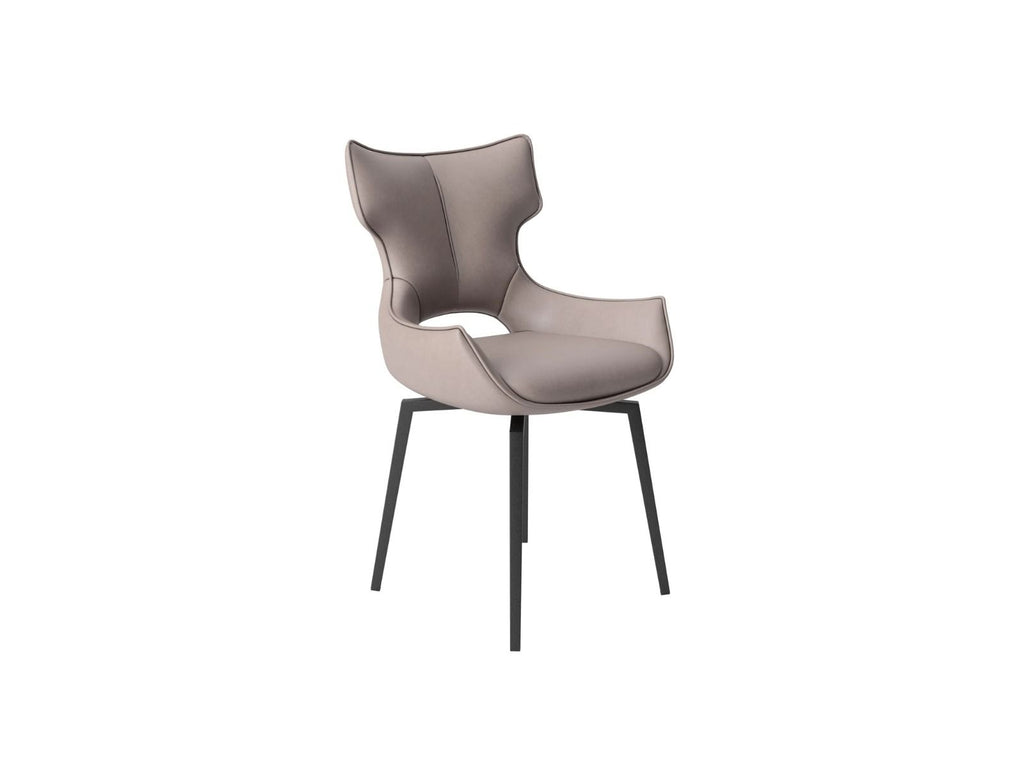 Oakwood Nevada White Leather Swivel Dining Chair