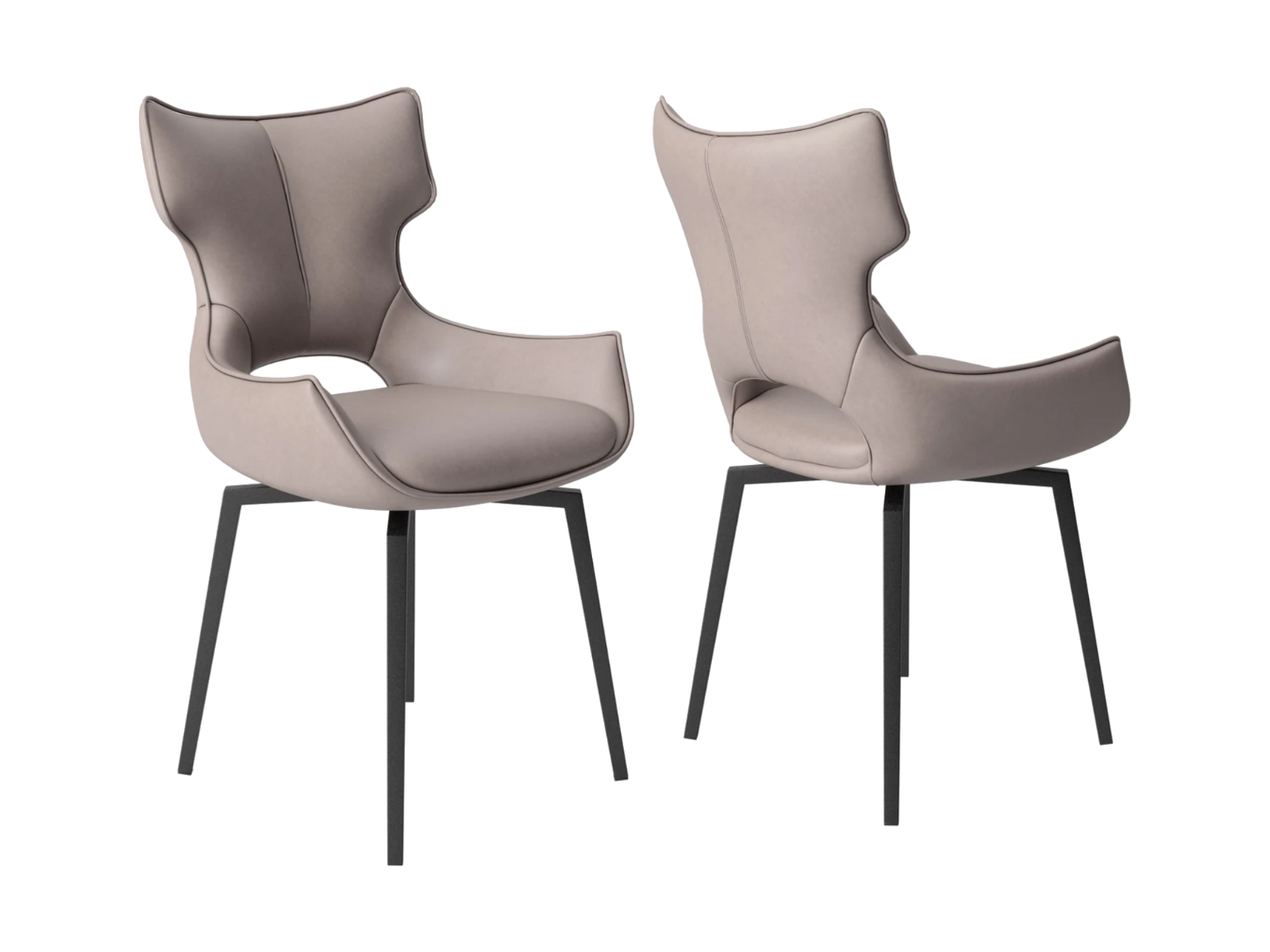 Oakwood Nevada Taupe Leather Swivel Dining Chair
