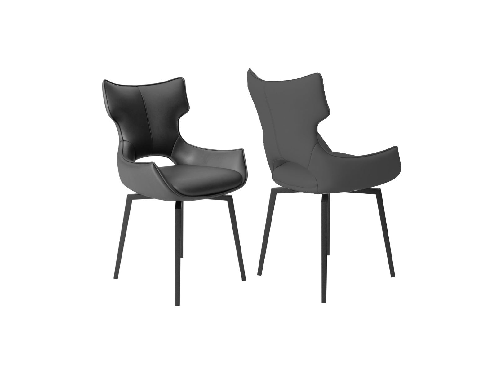 Oakwood Nevada White Leather Swivel Dining Chair