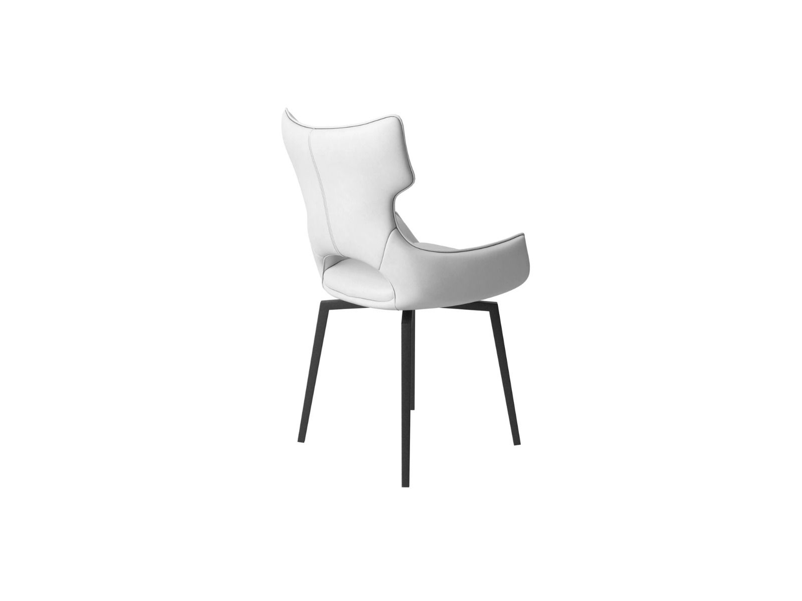 Oakwood Nevada White Leather Swivel Dining Chair