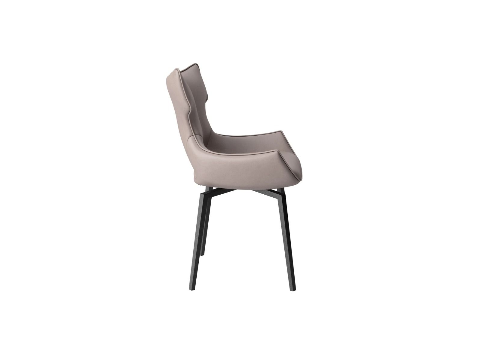 Oakwood Nevada White Leather Swivel Dining Chair