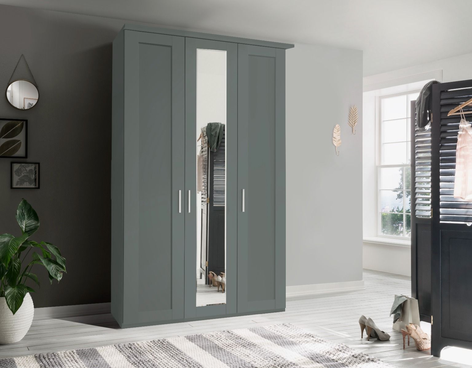 Oakwood Wiemann Cambridge 4 Hinged Door Wardrobe with Mirror