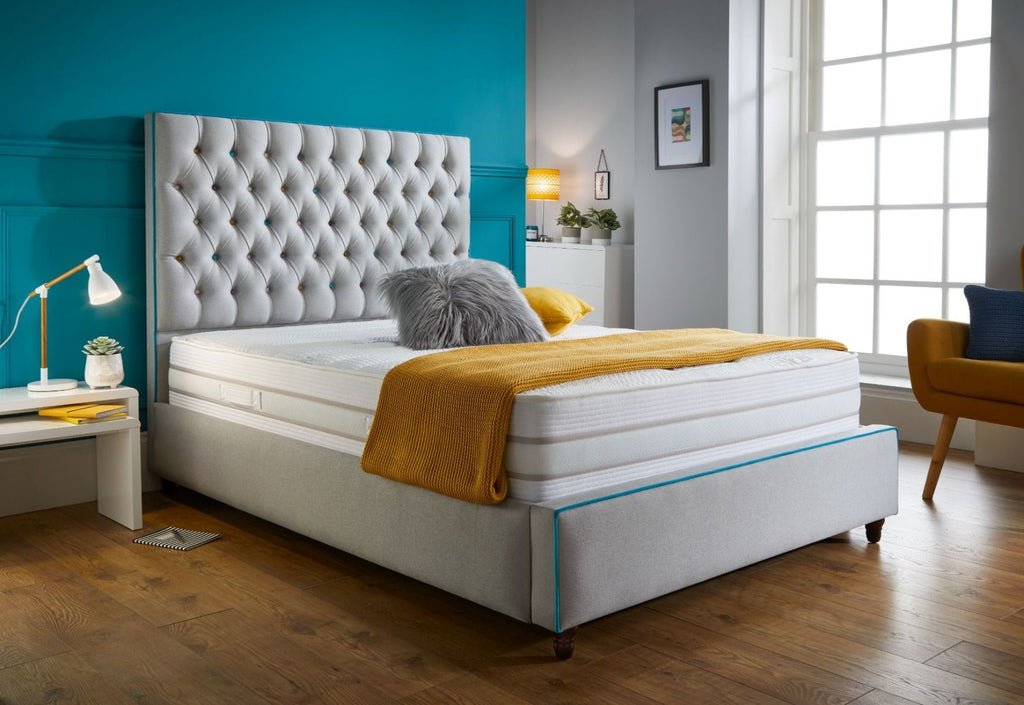 Oakwood Candi Chesterfield Velvet Fabric Upholstered Bed Frame