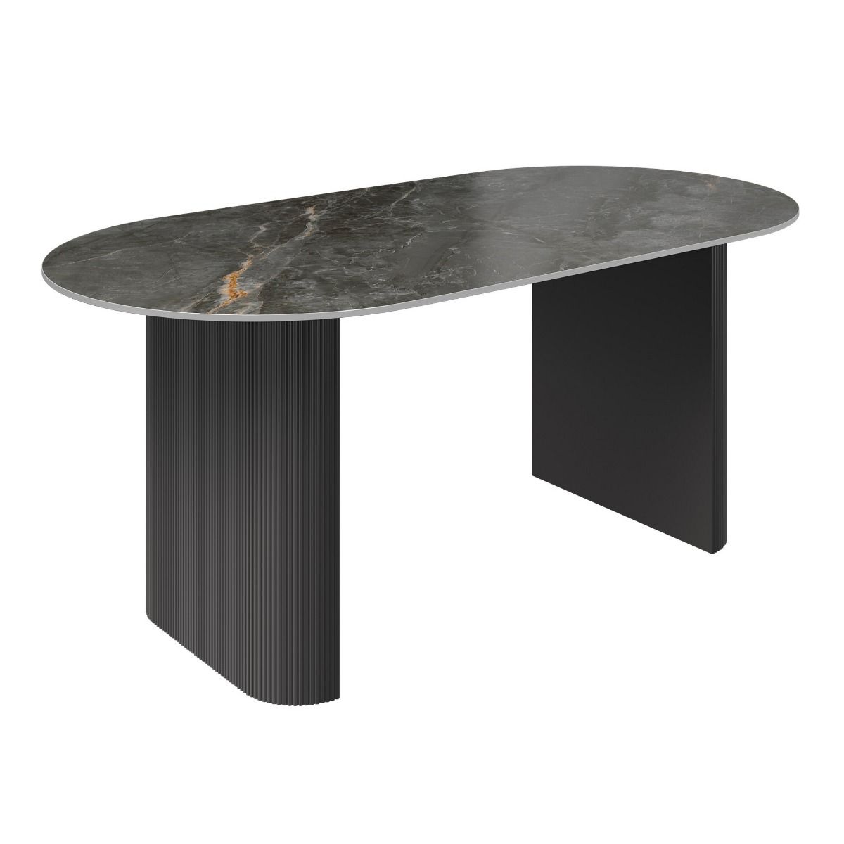 Oakwood Regalia Oval Gloss Ceramic Dining Table Set