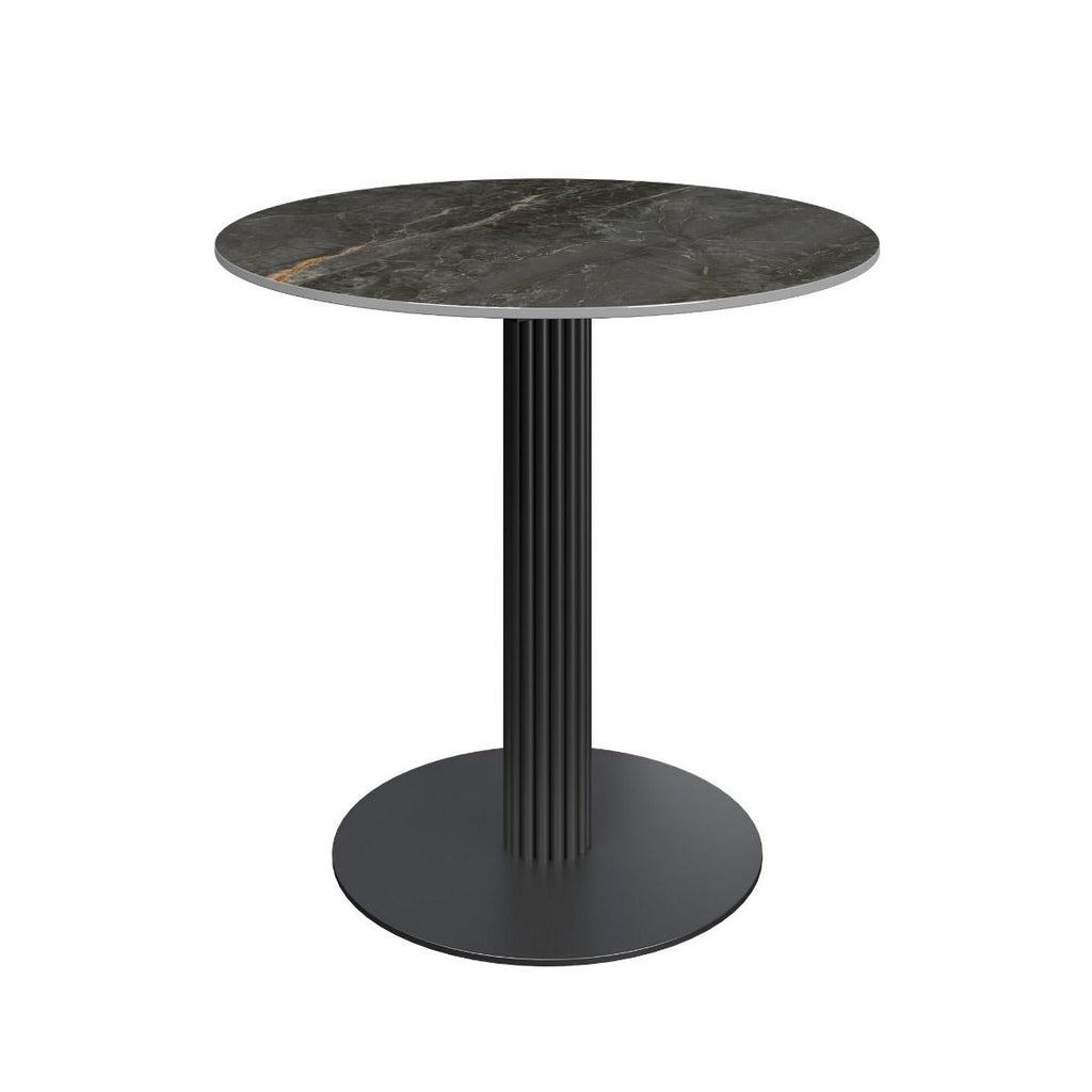 Oakwood Regalia Round Gloss Ceramic Dining Table with Single Stand