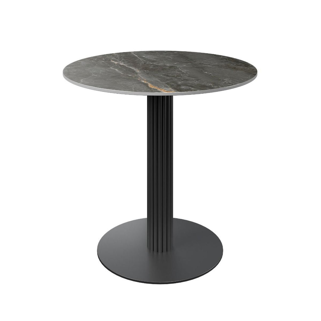 Oakwood Regalia Round Gloss Ceramic Dining Table with Single Stand