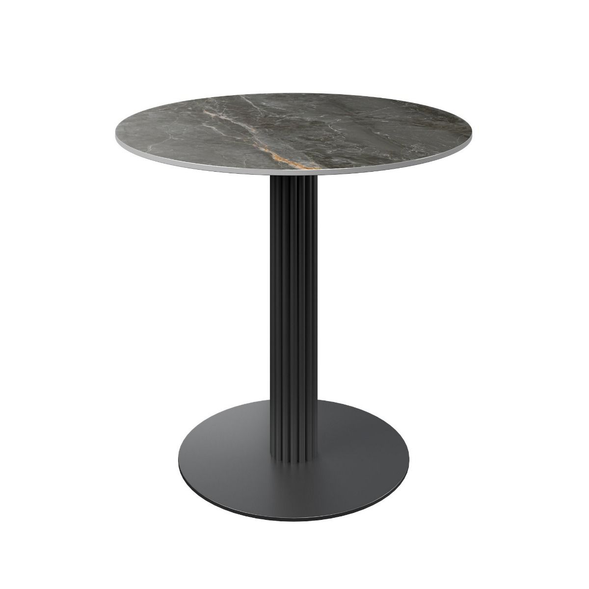 Oakwood Regalia Round Gloss Ceramic Dining Table with Single Stand