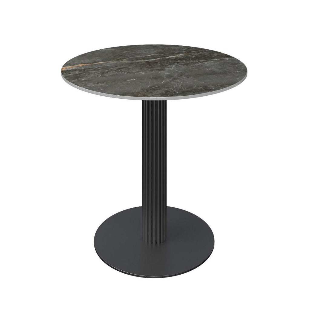 Oakwood Regalia Round Gloss Ceramic Dining Table with Single Stand