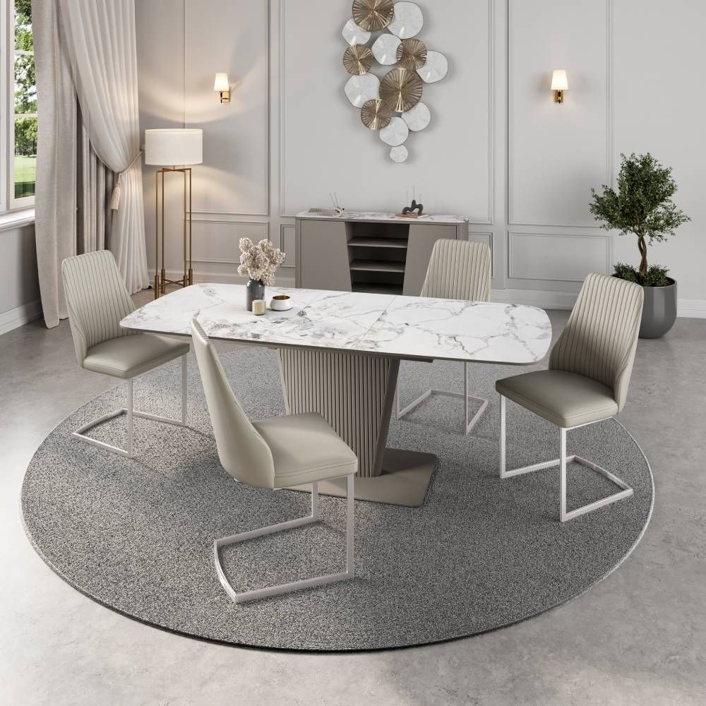 Oakwood Castello 160-200cm Ceramic Extending Dining Table Set