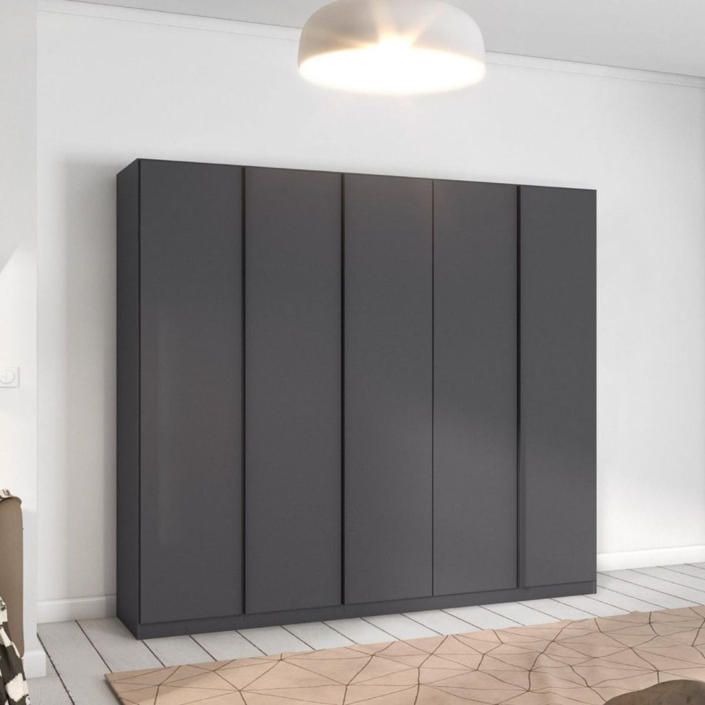 Oakwood Rauch Monostar Metallic Grey 5 Door Hinged Wardrobe W226CM