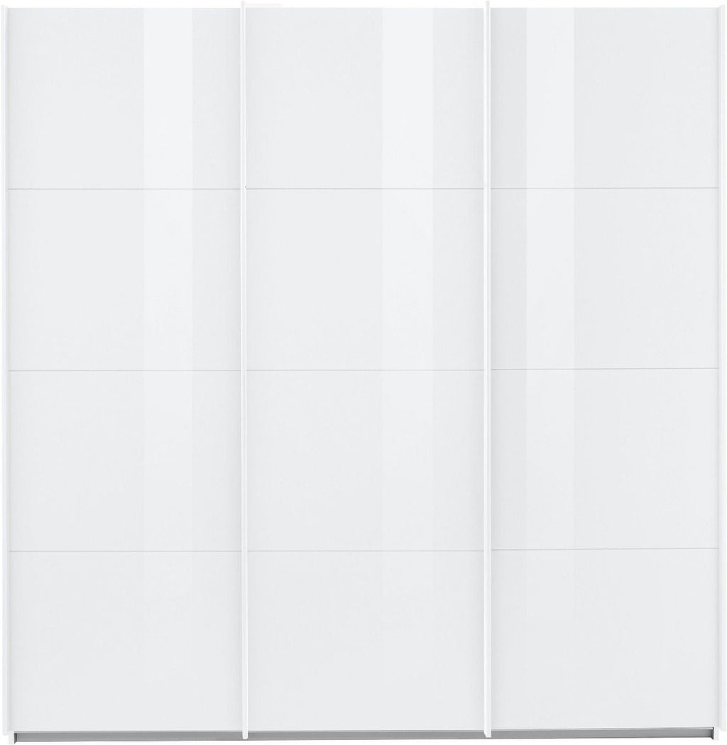 Oakwood Rauch Kulmbach White High Gloss 3 Sliding Door Wardrobe 203CM Wide