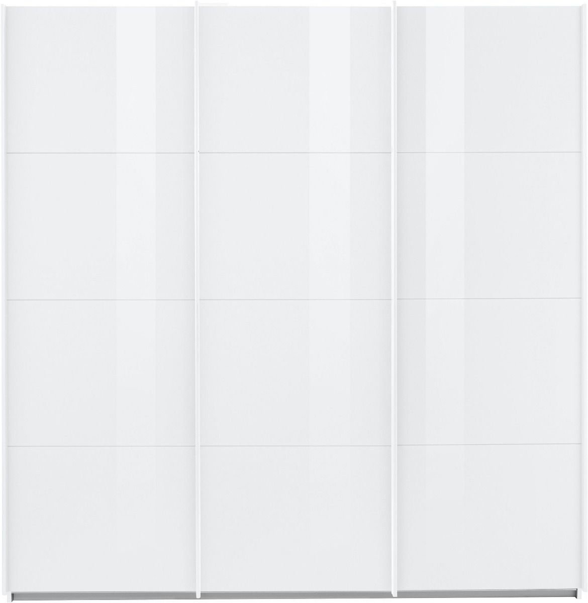 Oakwood Rauch Kulmbach White High Gloss 3 Sliding Door Wardrobe 203CM Wide