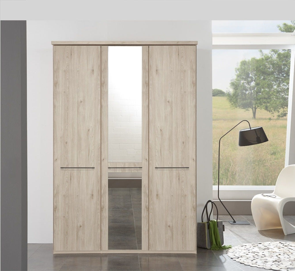 Oakwood Wiemann Dakar 2- Mirrored Hinged 3-Door Wardrobe With Cornice