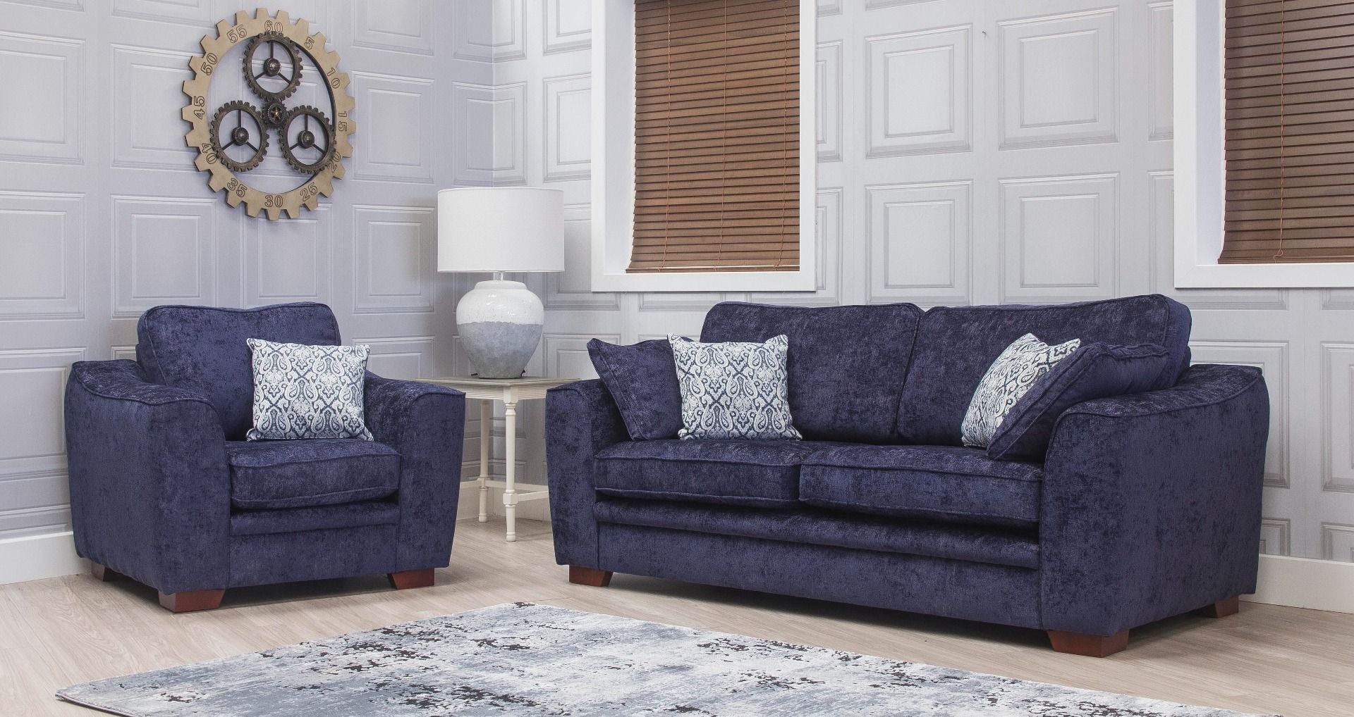 Oakwood Napoli Fabric Upholstered 3 Seater Sofa