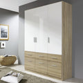 Oakwood Rauch Celle Extra High Gloss 3 Door Hinged Combi Wardrobe