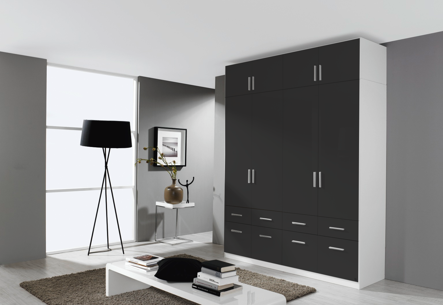 Oakwood Rauch Celle 4 Door combi wardrobe with extended top - 236 Height
