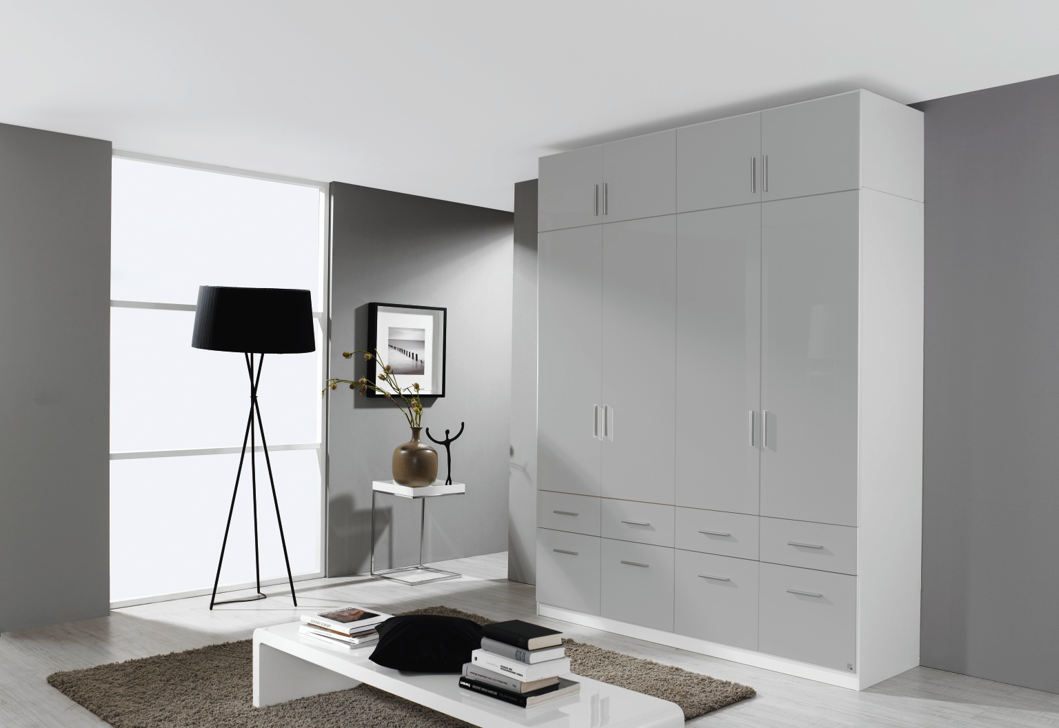 Oakwood Rauch Celle 4 Door combi wardrobe with extended top - 236 Height