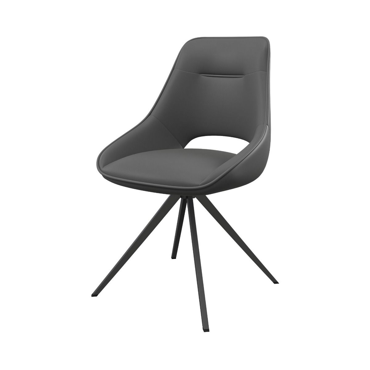 Oakwood 2x Cerella Swivel Leather Dining Chairs