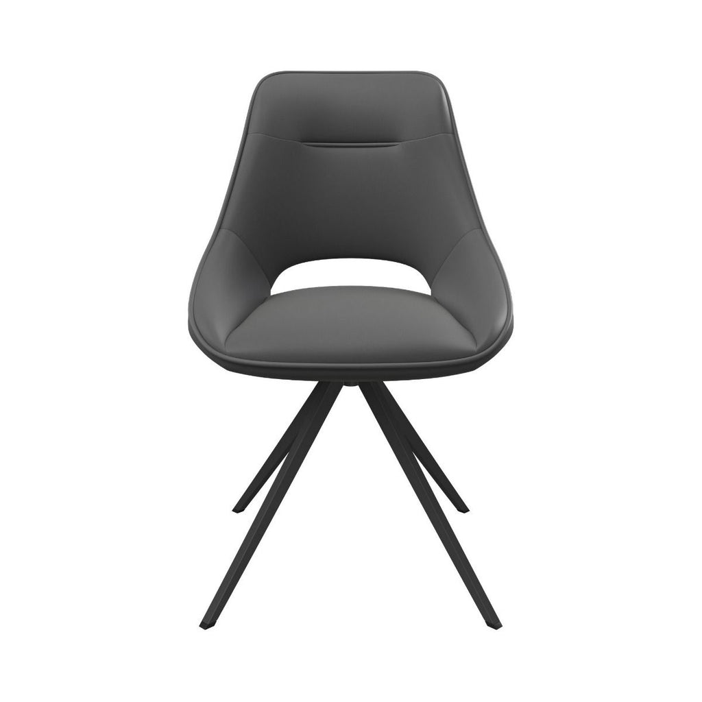 Oakwood 2x Cerella Swivel Leather Dining Chairs