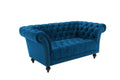 Oakwood Montana Midnight Blue Plush Velvet Chesterfield Sofa