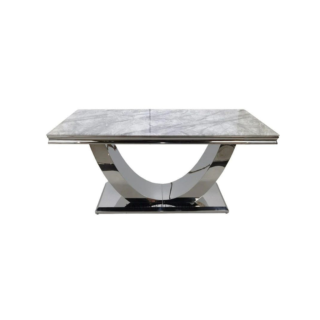 Oakwood Chelsea 1.5M Light Grey Marble Top Dining Table