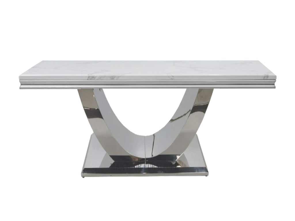 Oakwood Chelsea 2.0M Light Grey Marble Top Dining Table