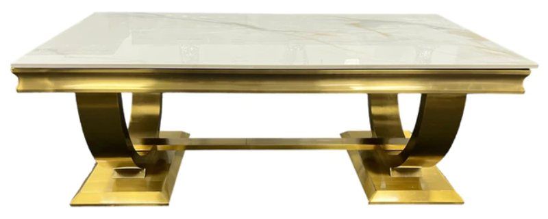 Oakwood Arianna Kasi Gold Ceramic Top Coffee Table