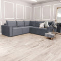 Oakwood Claridge Plush Velvet Fabric Upholstered Corner Sofa