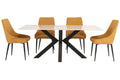 Oakwood Coral 1.8M Kass Gold Sintered Stone Dining Table with Charlie Dining Chair
