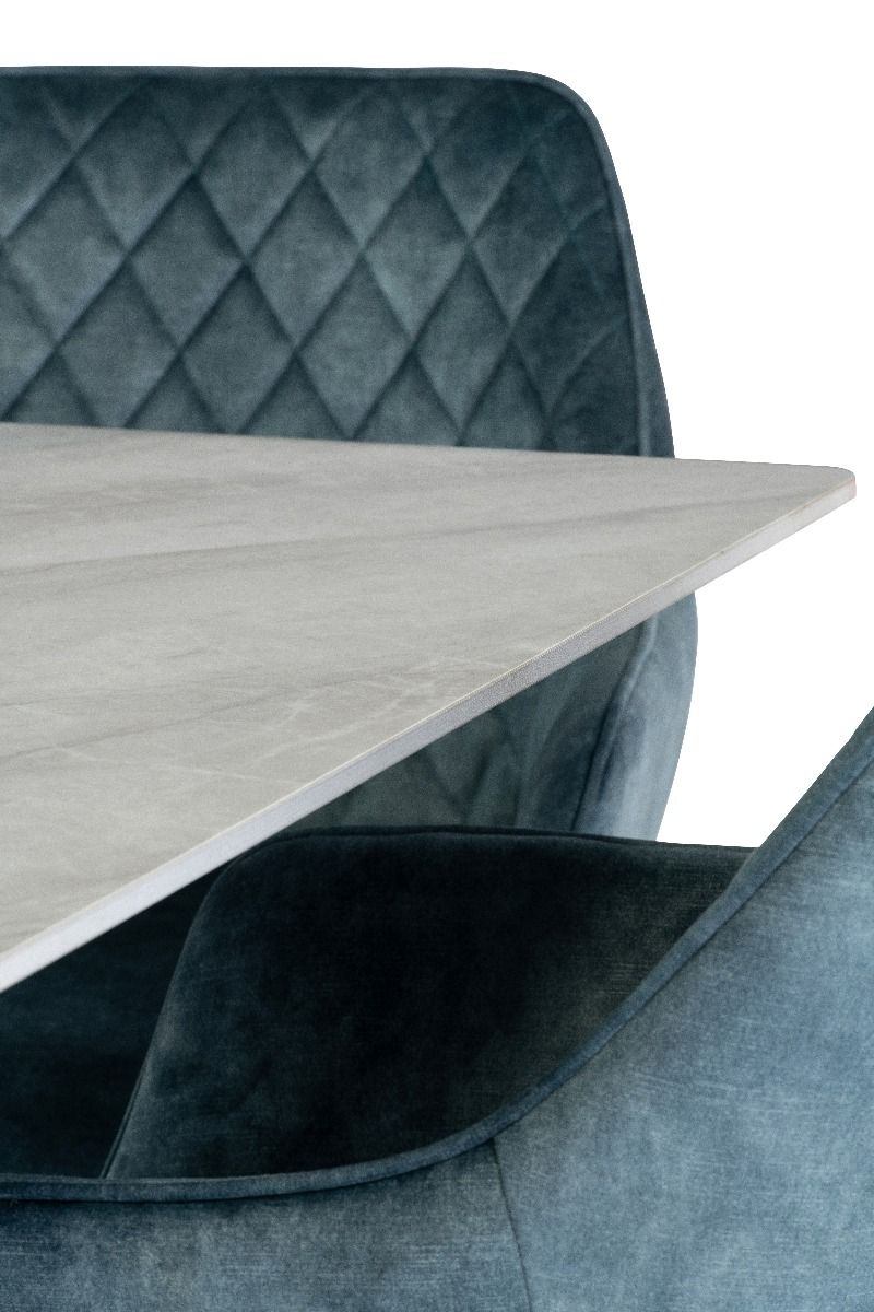 Oakwood Coral 1.8m Grey Sintred Stone Dining Table with Charlie Dining Chair