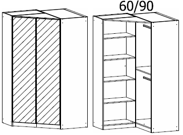 Oakwood Rauch Ontario Corner Hinged Door Wardrobe With Mirror