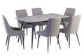 Oakwood Covella Grey Sintered Stone 1.6m Dining Table With Zimini Dining Chairs