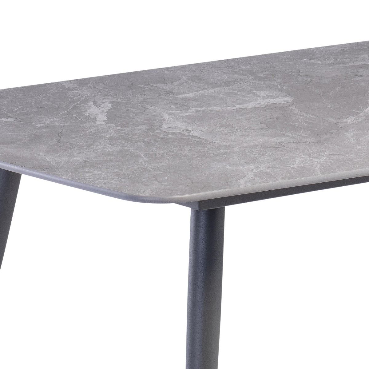 Oakwood Covella Grey Sintered Stone 1.6m Dining Table With Zimini Dining Chairs