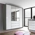 Oakwood Rauch Erimo Style 1 Graphite & White Glass Bi-Folding Doors Combi Wardrobe