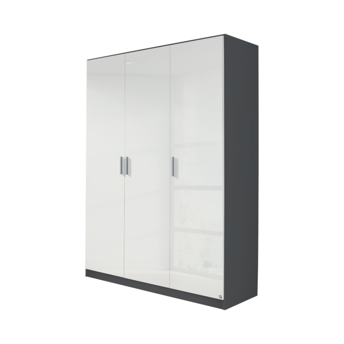 Oakwood Rauch Celle 3 Door Hinged High Gloss Front Wardrobe